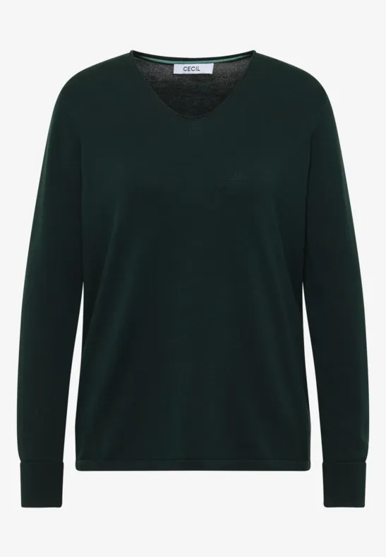 Thumbnail - Cecil Damen Basic Pullover in Grün, Gr: XXL
