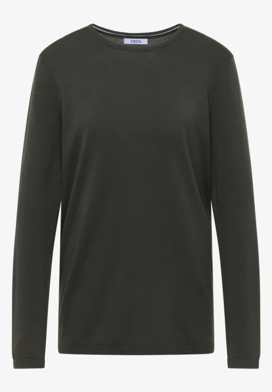 Thumbnail - Cecil Damen Basic Pullover in Grün, Gr: L