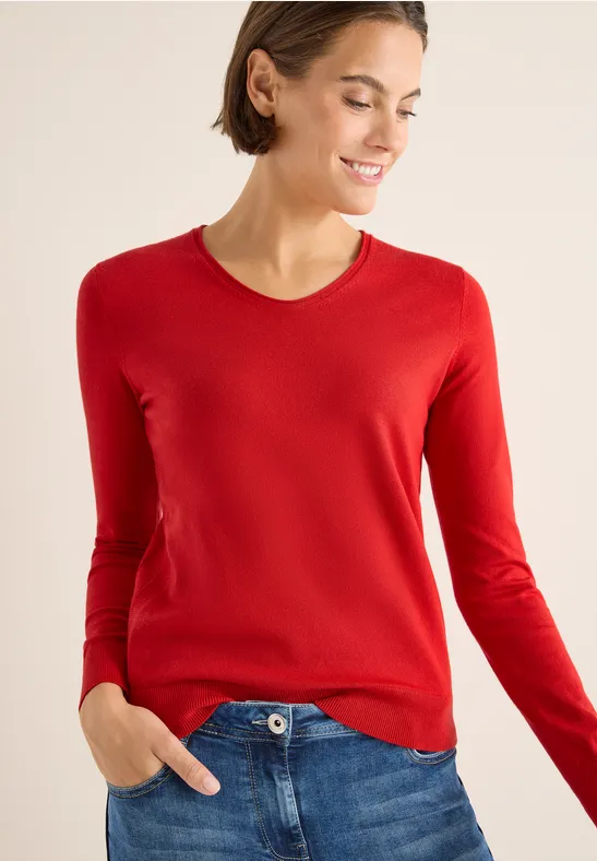 Thumbnail - Cecil Damen Kuscheliger Pullover in Rot, Gr: 3XL