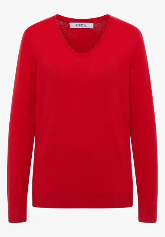 Thumbnail - Cecil Damen Kuscheliger Pullover in Rot, Gr: 3XL
