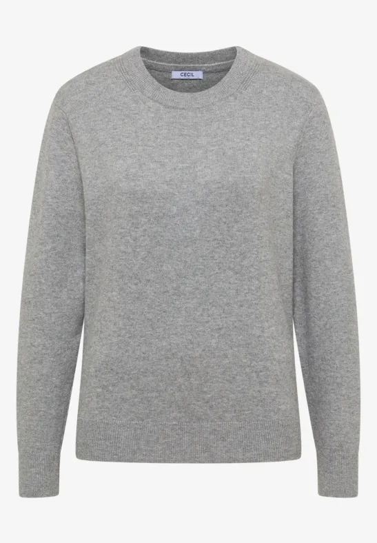 Thumbnail - Cecil Damen Softer Rundhals Pullover in Grau, Gr: L