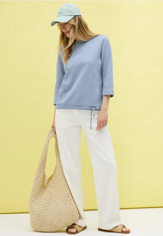 Thumbnail - Cecil Damen Rundhals Sweatshirt in Blau, Gr: L