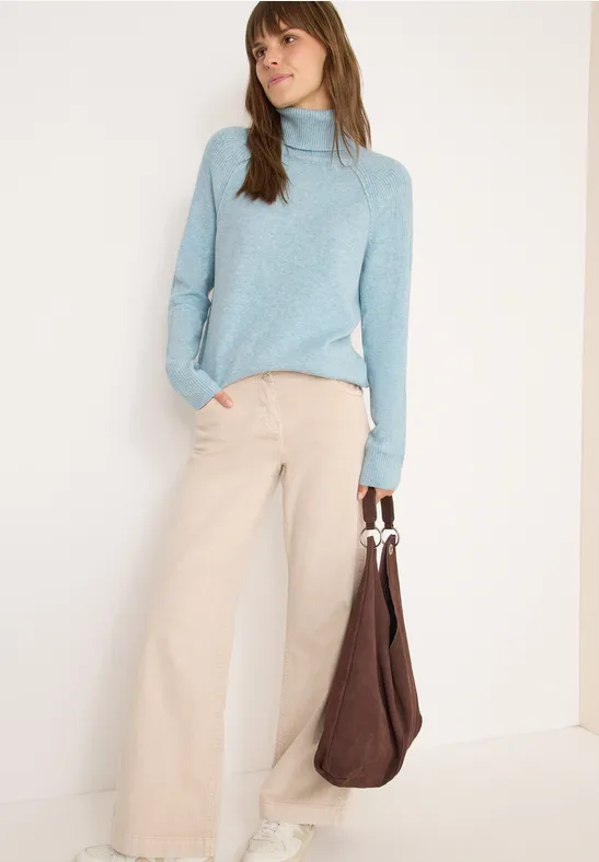 Thumbnail - Cecil Damen Strukturmix Pullover in Blau, Gr: XS