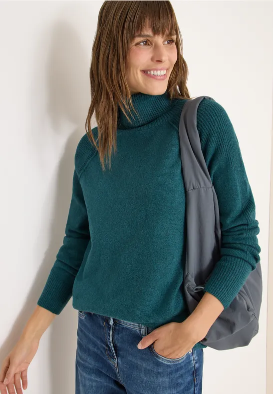 Thumbnail - Cecil Damen Strukturmix Pullover in Grün, Gr: XS