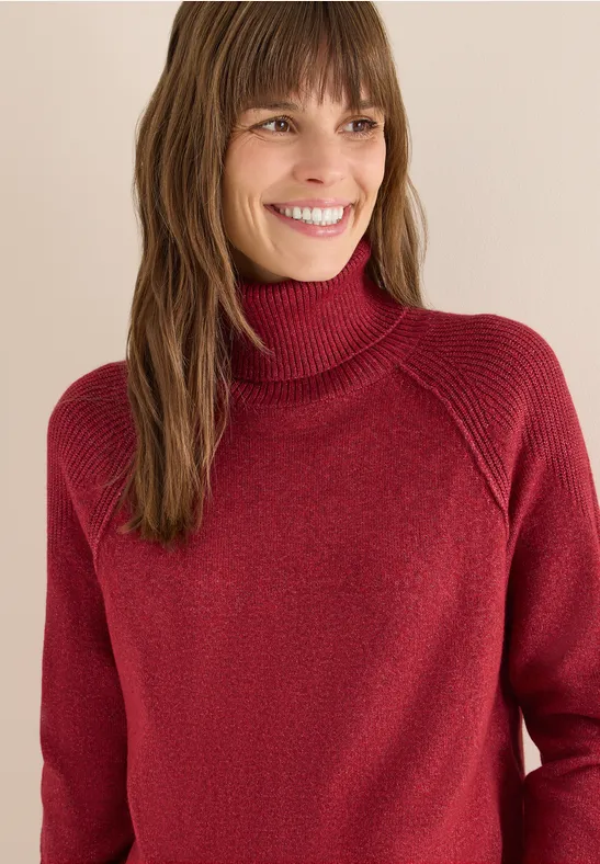 Thumbnail - Cecil Damen Strukturmix Pullover in Rot, Gr: XS