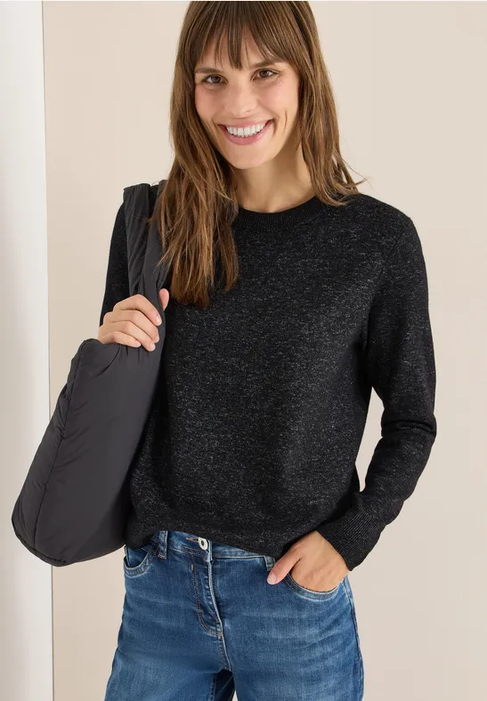 Thumbnail - Cecil Damen Kuscheliger Pullover in Schwarz, Gr: XS