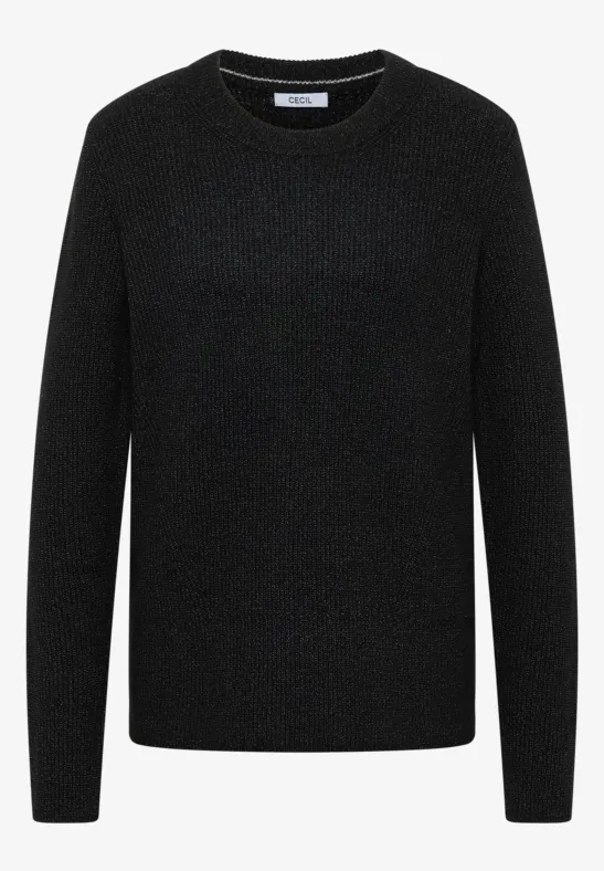 Thumbnail - Cecil Damen Pullover mit Strukturdetails in Schwarz, Gr: XS