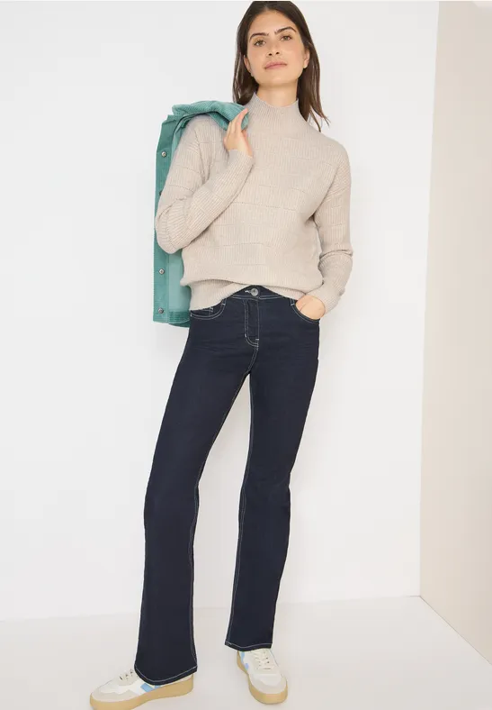 Thumbnail - Cecil Damen Strukturmix Pullover in Beige, Gr: XXL