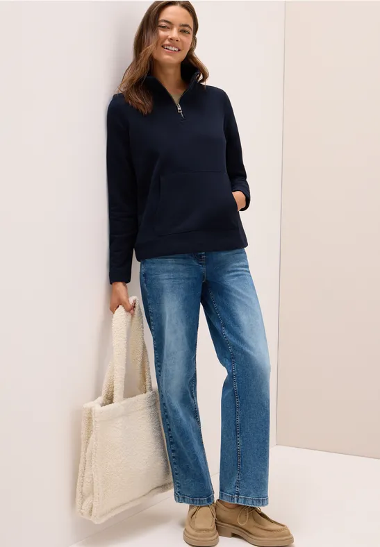 Sweatshirt mit Zipper günstig online kaufen
