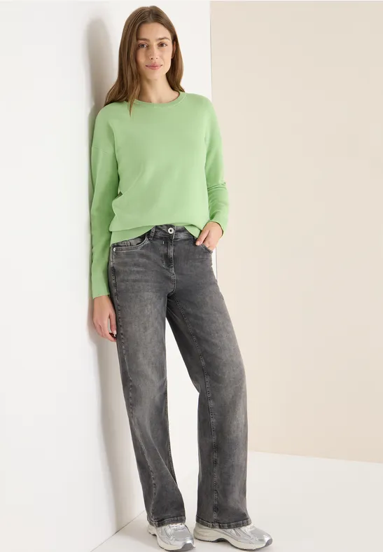 Thumbnail - Cecil Damen Strick Sweatshirt in Grün, Gr: XXL