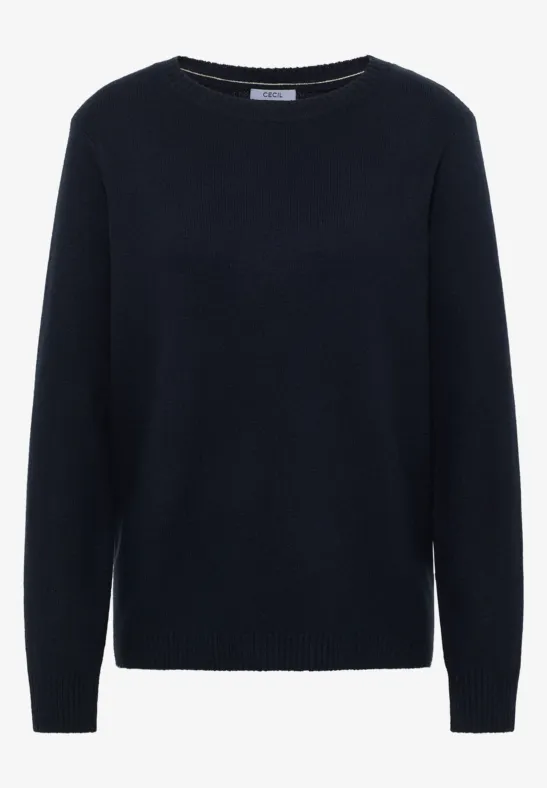 Thumbnail - Cecil Damen Softer Pullover in Unifarbe in Blau, Gr: M