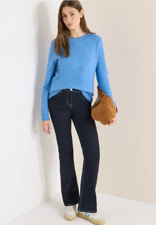 Thumbnail - Cecil Damen Softer Pullover in Unifarbe in Blau, Gr: M