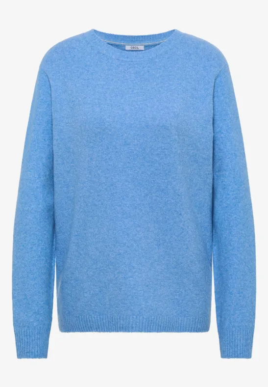 Thumbnail - Cecil Damen Softer Pullover in Unifarbe in Blau, Gr: M