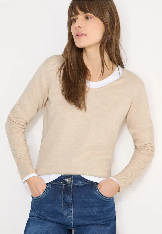 Thumbnail - Cecil Damen Basic Pullover in Beige, Gr: XS