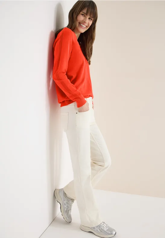 Thumbnail - Cecil Damen Basic Pullover in Orange, Gr: S