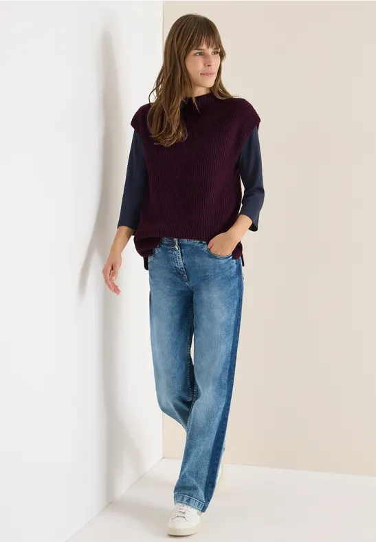 Thumbnail - Cecil Damen Pullunder mit Strickdetail in Rot, Gr: M