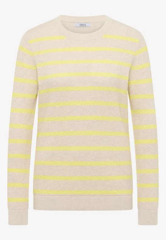 Thumbnail - Cecil Damen Gestreifter Pullover in Gelb, Gr: S