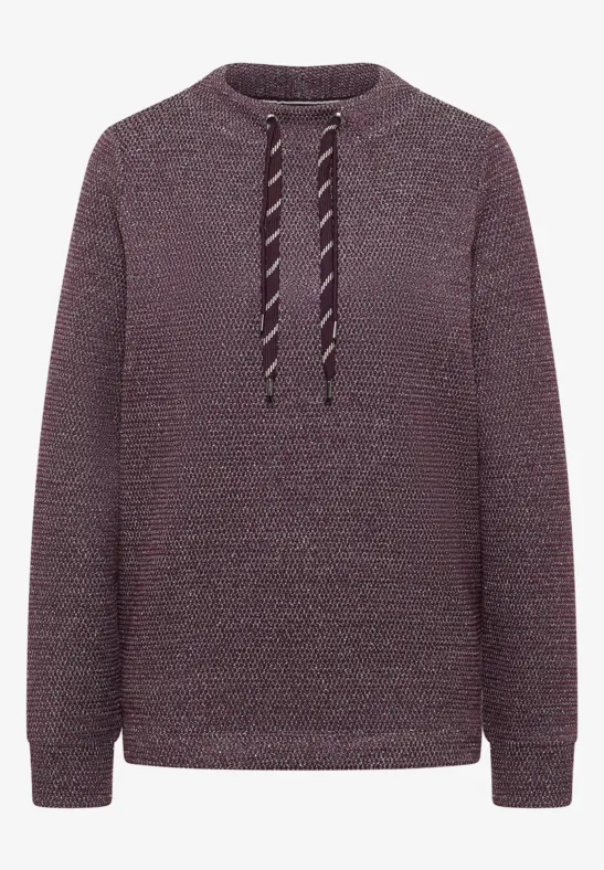 Thumbnail - Cecil Damen Struktursweatshirt in Rot, Gr: XL