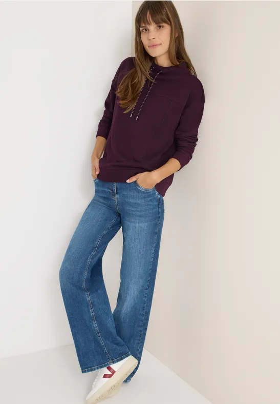 Thumbnail - Cecil Damen Funnelneck Sweatshirt in Rot, Gr: XS