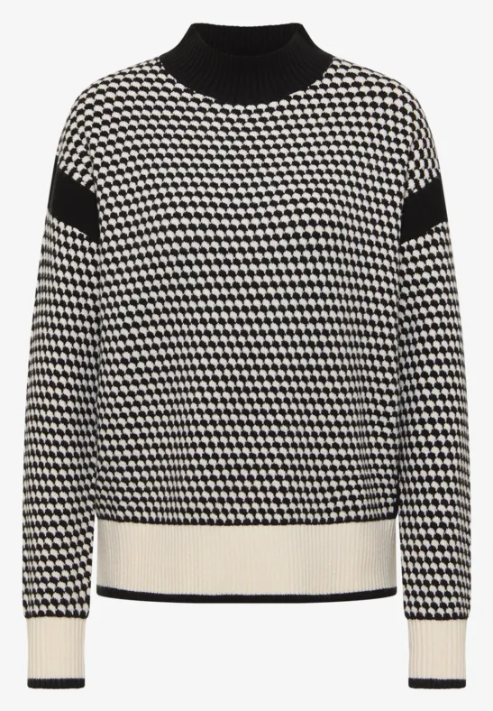 Thumbnail - Cecil Damen Struktur-Pullover in Schwarz, Gr: 3XL
