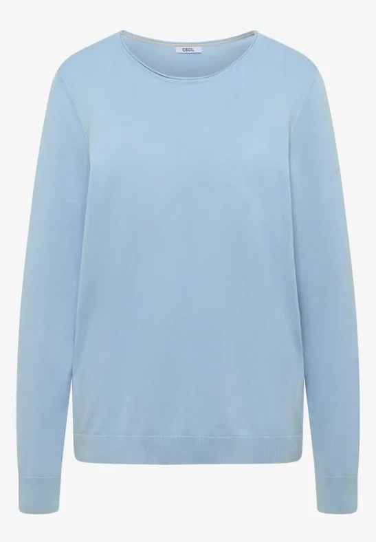Thumbnail - Cecil Damen Pullover in Unifarbe in Blau, Gr: L
