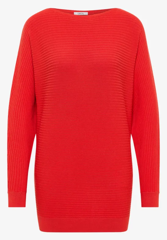 Thumbnail - Cecil Damen Cosy Strukturmix Dolman in Orange, Gr: S