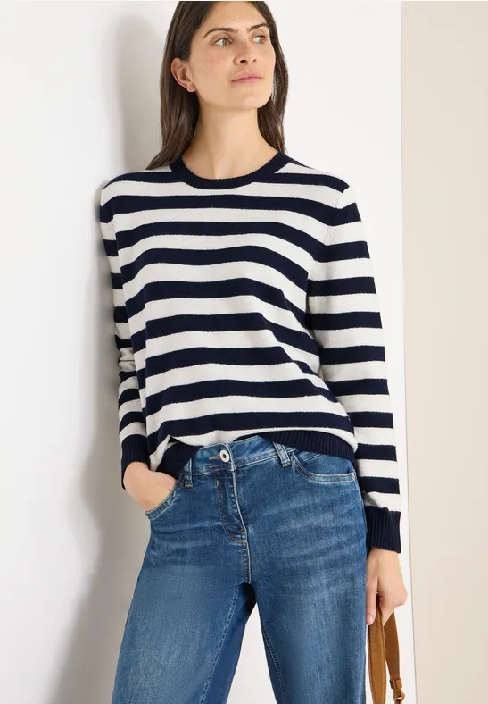 Gestreifter Melange Pullover günstig online kaufen