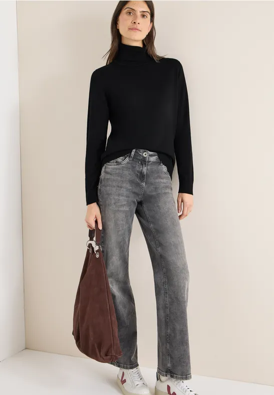 Thumbnail - Cecil Damen Basic Rollkragenpullover in Schwarz, Gr: XXL