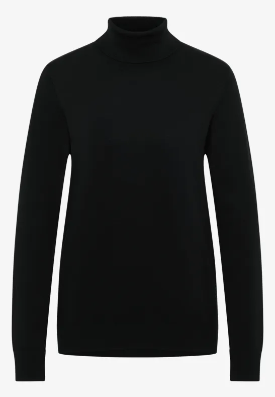 Thumbnail - Cecil Damen Basic Rollkragenpullover in Schwarz, Gr: XXL