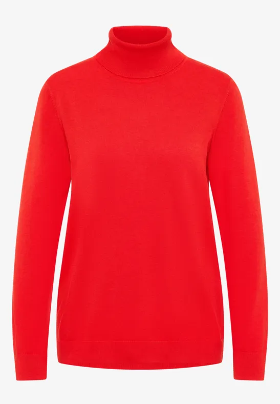 Thumbnail - Cecil Damen Basic Rollkragenpullover in Orange, Gr: XL