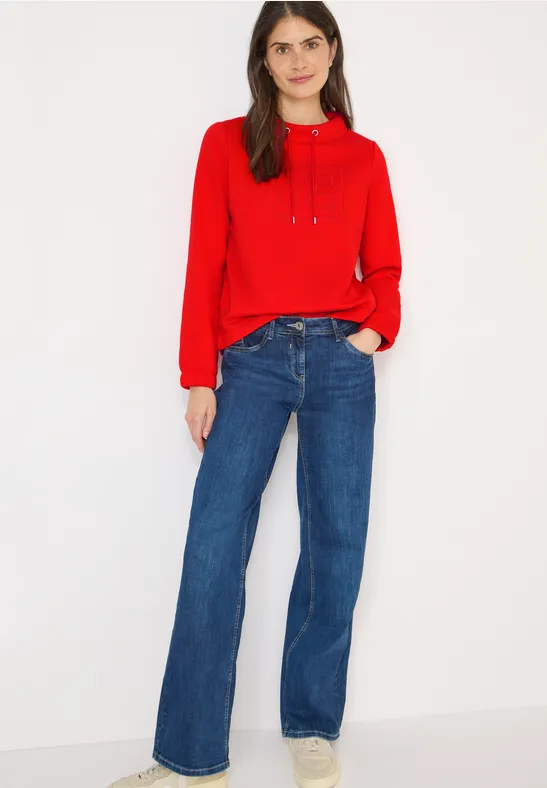 Thumbnail - Cecil Damen Funnelneck Sweatshirt in Orange, Gr: XXL