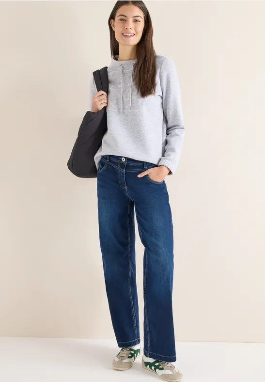 Thumbnail - Cecil Damen Funnelneck Sweatshirt in Grau, Gr: L