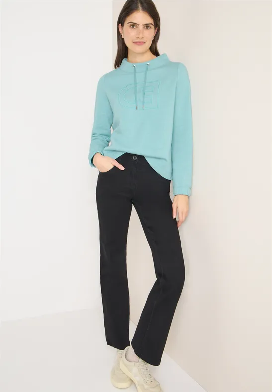 Thumbnail - Cecil Damen Funnelneck Sweatshirt in Blau, Gr: M