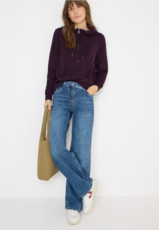 Thumbnail - Cecil Damen Troyer-Sweatshirt mit Kapuze in Rot, Gr: S