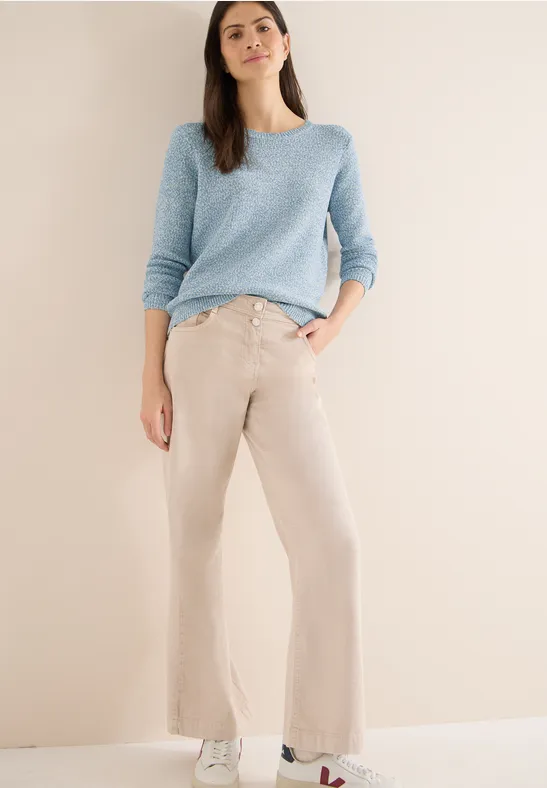 cecil Pullover Space Dye Baumwolle Rundhalsausschnitt Blau