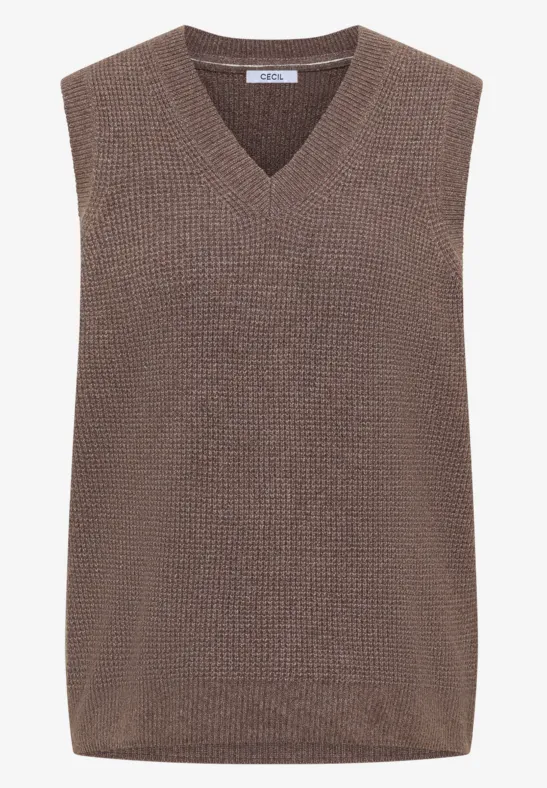 Thumbnail - Cecil Damen Kuscheliger Pullunder in Braun, Gr: L