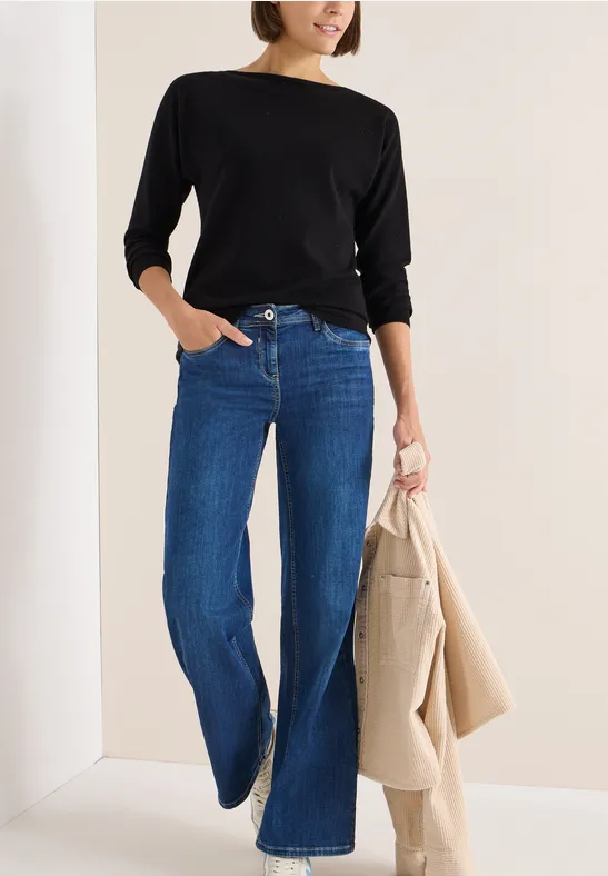 Thumbnail - Cecil Damen Pullover mit Glitzereffekt in Schwarz, Gr: S