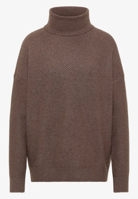Thumbnail - Cecil Damen Struktur Rollkragenpullover in Braun, Gr: M