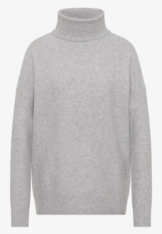 Thumbnail - Cecil Damen Struktur Rollkragenpullover in Grau, Gr: L