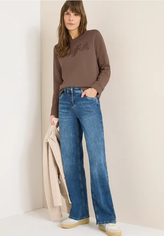 Thumbnail - Cecil Damen Sweatshirt mit Stickerei in Beige, Gr: XS