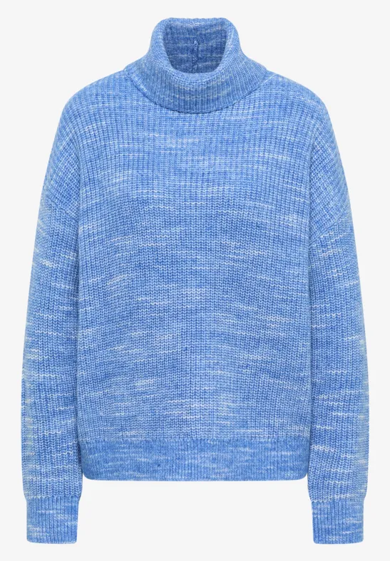 Thumbnail - Cecil Damen Space Dye Rollkragenpullover in Blau, Gr: XL