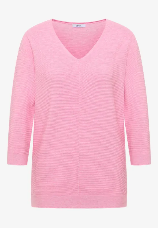 Thumbnail - Cecil Damen Strukturpullover in Rosa, Gr: L