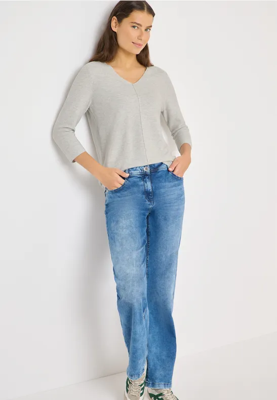 Thumbnail - Cecil Damen 3/4-Arm Pullover mit Struktur in Grau, Gr: XS