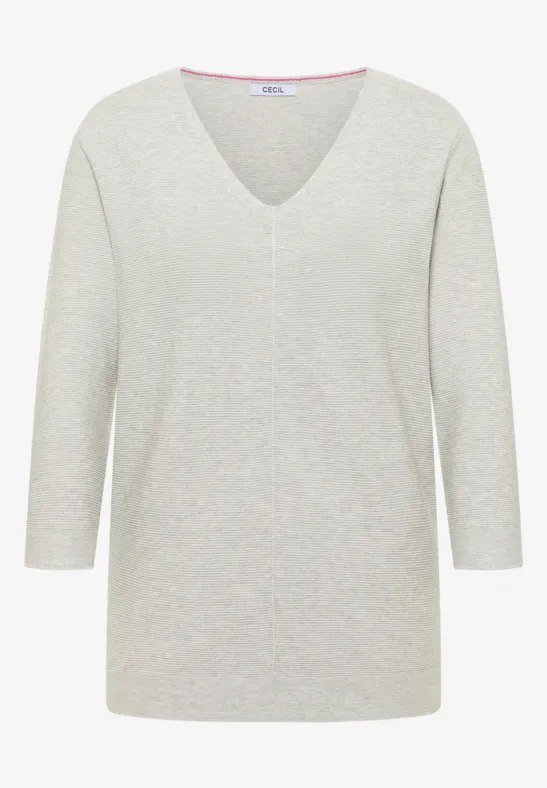 Thumbnail - Cecil Damen 3/4-Arm Pullover mit Struktur in Grau, Gr: XS