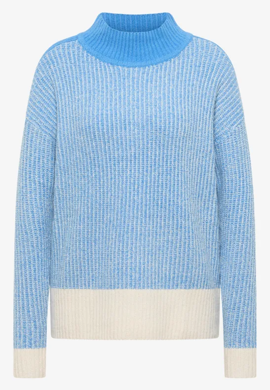 Thumbnail - Cecil Damen Softer Mouline Pullover in Blau, Gr: M