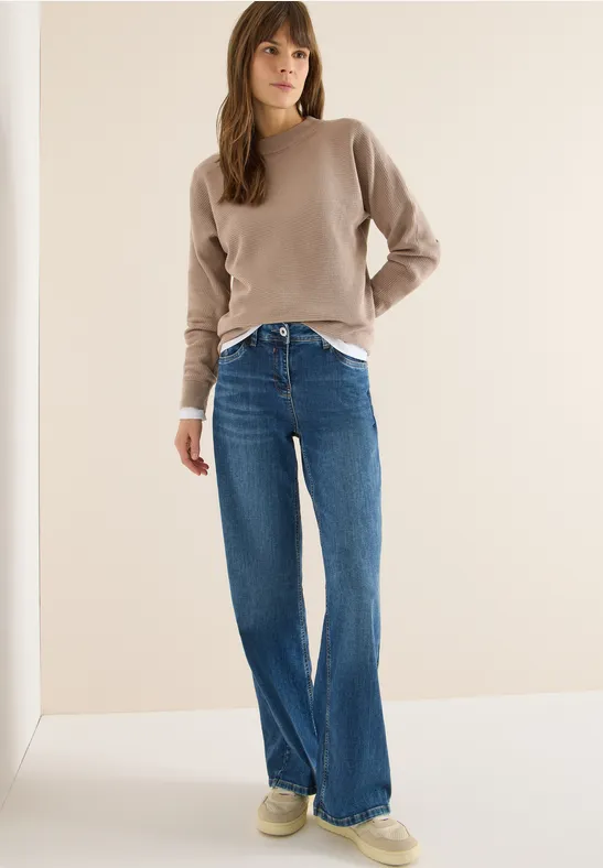 Thumbnail - Cecil Damen Dolman Strukturpullover in Beige, Gr: M