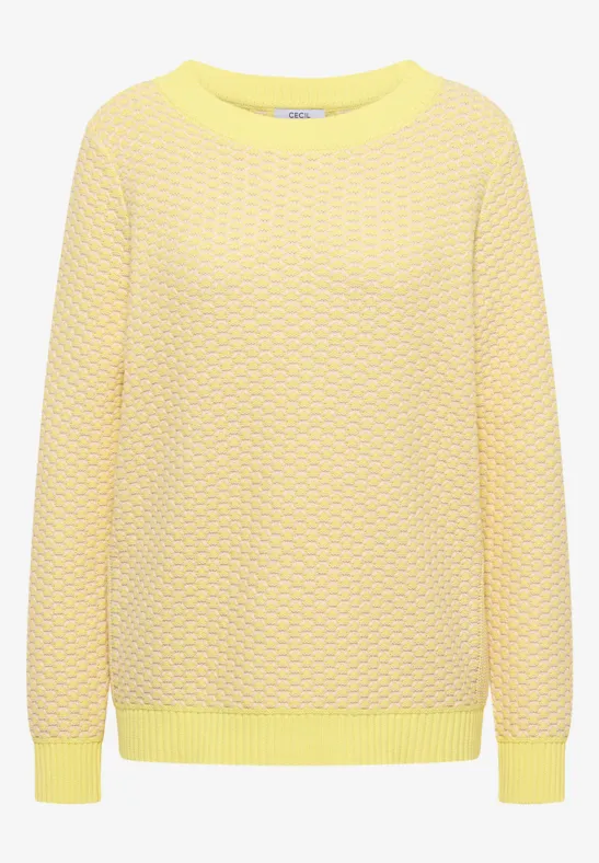 Thumbnail - Cecil Damen Two-Tone Pullover in Gelb, Gr: S