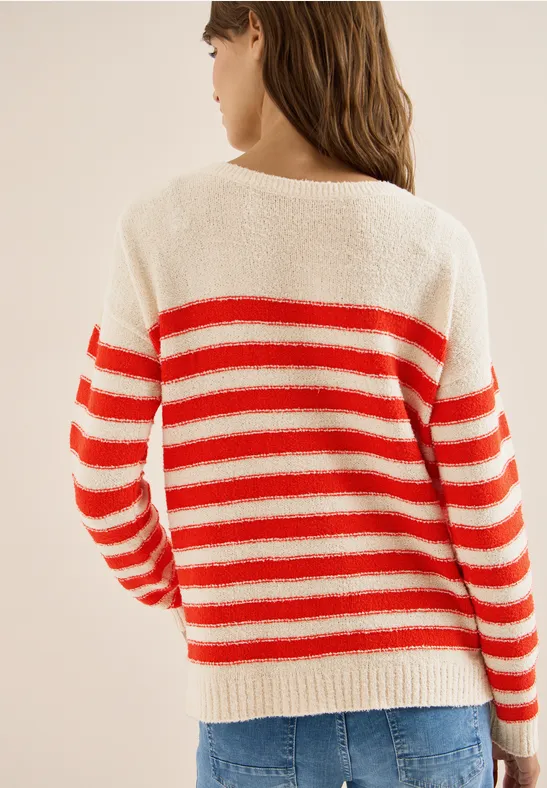 Gestreifter Bouclé Pullover günstig online kaufen