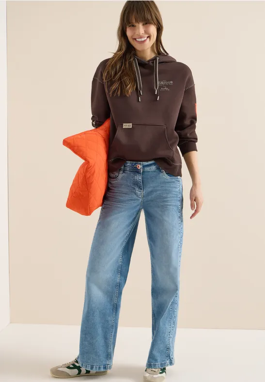 Thumbnail - Cecil Damen Hoodie mit Deko-Nähten in Braun, Gr: M