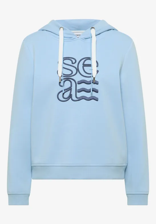 Thumbnail - Cecil Damen Hoodie mit Artwork in Blau, Gr: 3XL